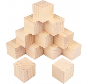 LOT DE 12 CUBES EN BOIS DE...