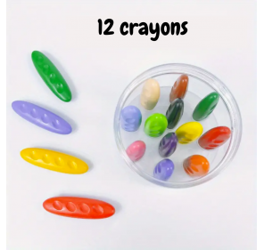 12 CRAYONS DE CIRE CACAHUETE