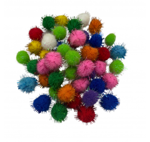 50 POMPONS À PAILLETTES 3 CM