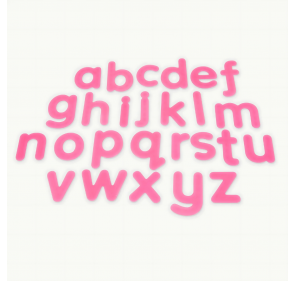 ALPHABET ROSE EN SILICONE